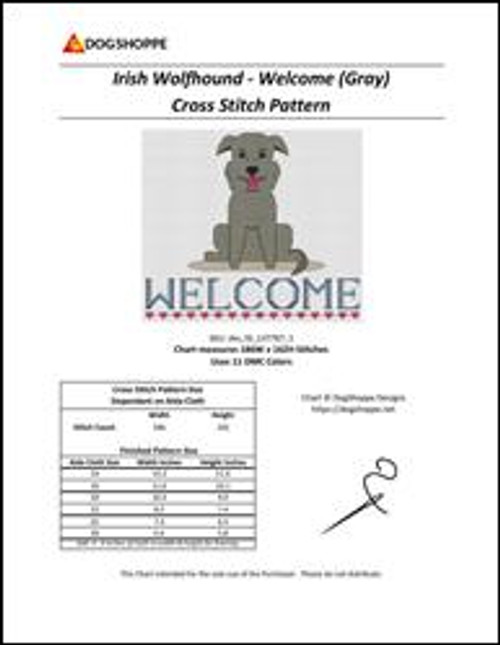 Irish Wolfhound - Welcome (Gray) / Dogshoppe Designs