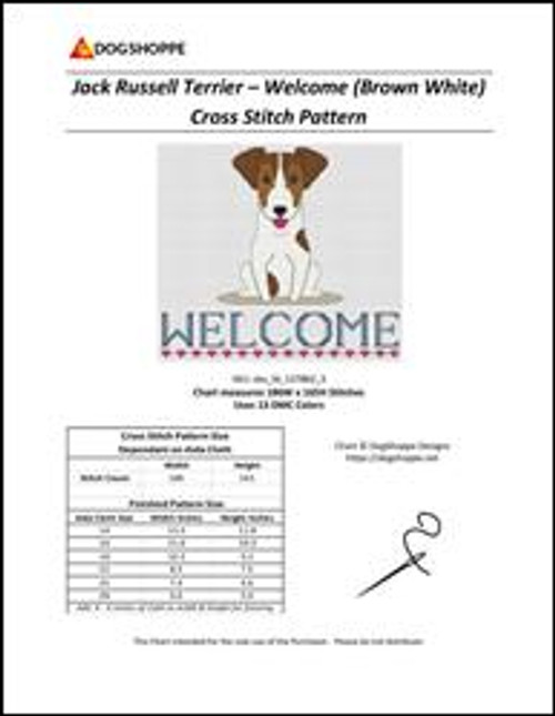 Jack Russell Terrier - Welcome (Brown White) / Dogshoppe Designs