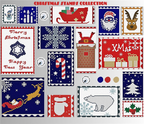 Christmas Stamps Collection / Alessandra Adelaide Needleworks