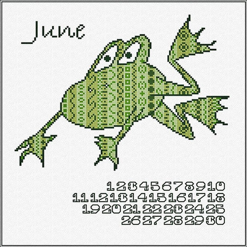 June - Frog - AAN Calendar / Alessandra Adelaide Needleworks