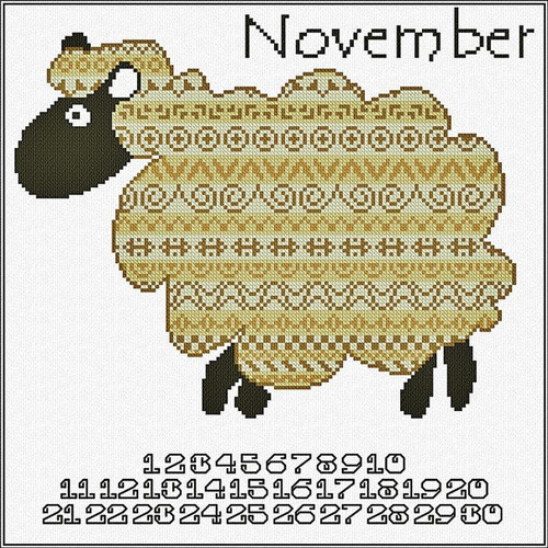 November - Sheep - AAN Calendar / Alessandra Adelaide Needleworks