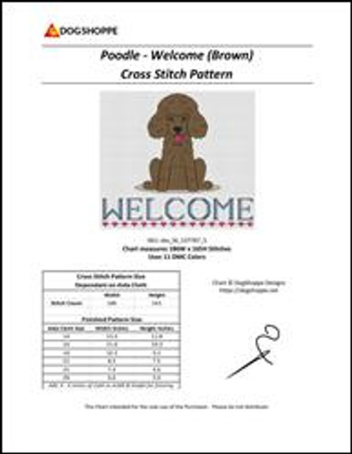 Poodle - Welcome (Chocolate) / Dogshoppe Designs