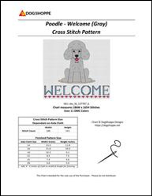 Poodle - Welcome (Silver) / Dogshoppe Designs