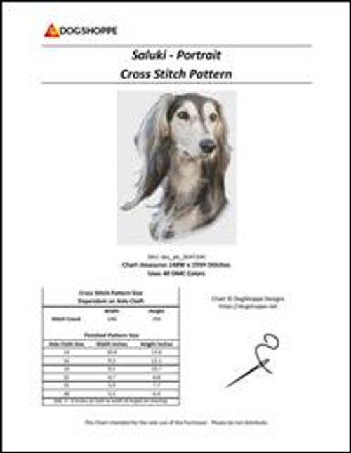Saluki - Portrait / Dogshoppe Designs