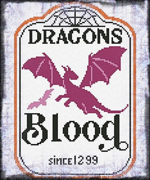 Halloween Label - Dragons Blood / Alessandra Adelaide Needleworks