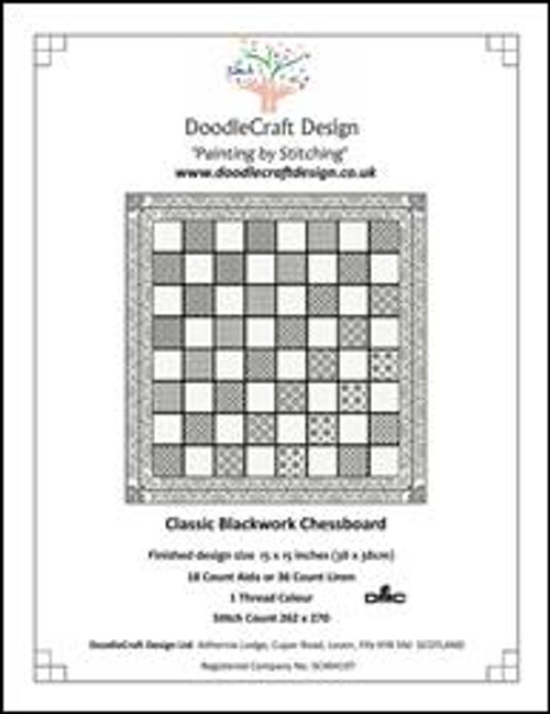 Classic Chess Board - Blackwork / Doodlecraft Design Ltd