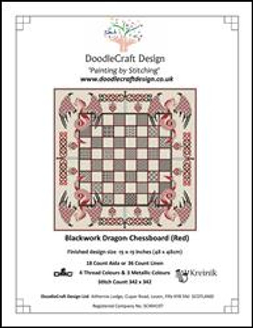 Dragon Chesboard - Red & Black / Doodlecraft Design Ltd