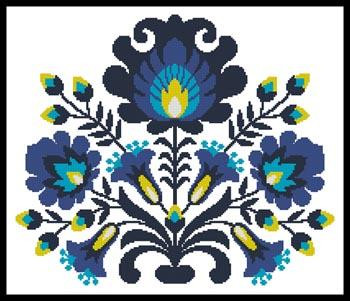Polish Folk Art (Blue) - #12160 / Artecy Cross Stitch