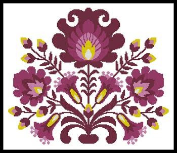 Polish Folk Art (Plum) - #12161 / Artecy Cross Stitch