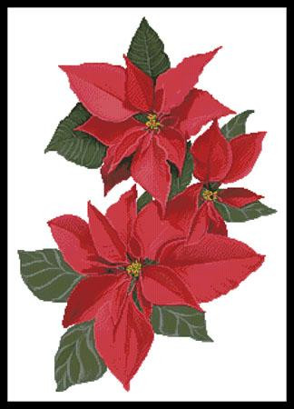 Poinsettia Flowers - #12296-Ch / Artecy Cross Stitch