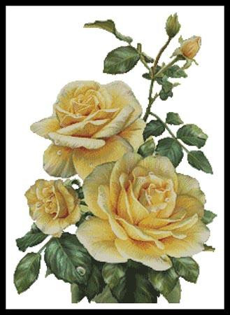 Pretty Yellow Roses - #12334-Artl / Artecy Cross Stitch