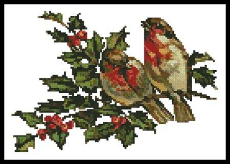 Birds And Holly - #12725 / Artecy Cross Stitch