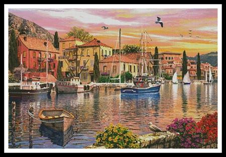 Harbour Sunset (Large) - #13163-Mgl / Artecy Cross Stitch
