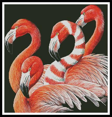 Four Flamingos - #13956-Jq / Artecy Cross Stitch