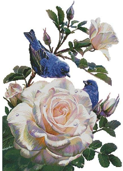 Birds Of Happiness (No Background) - #14559-Artl / Artecy Cross Stitch