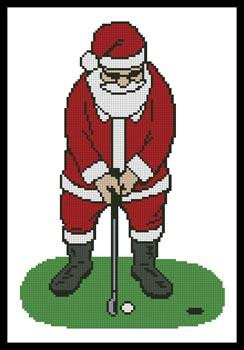 Santa Playing Golf - #10881 / Artecy Cross Stitch