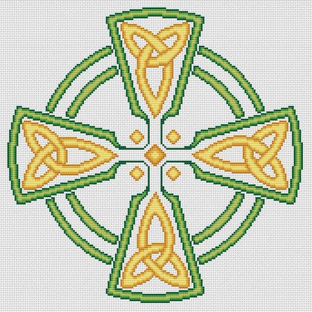 Celtic Cross-Green/Gold / Artists Alley