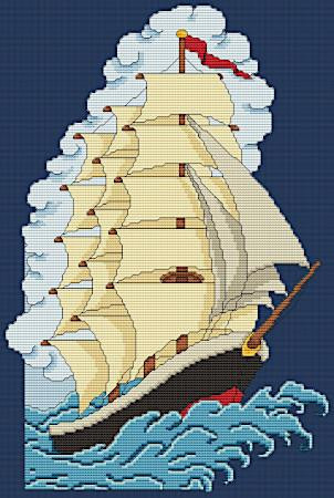 Vintage Clipper Ship Tattoo / Artists Alley