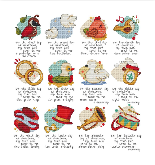 12 Days Of Christmas (Without Words) / Artmishka Cross Stitch
