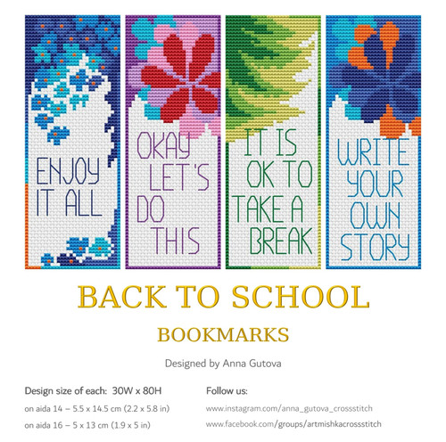 Bookmarks Back To School / Artmishka Cross Stitch