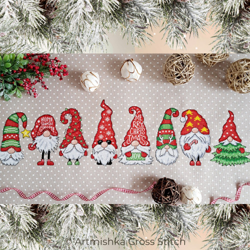 Christmas Gnomes Ornaments / Artmishka Cross Stitch