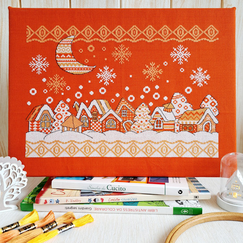 Folk Snowy Village / Artmishka Cross Stitch