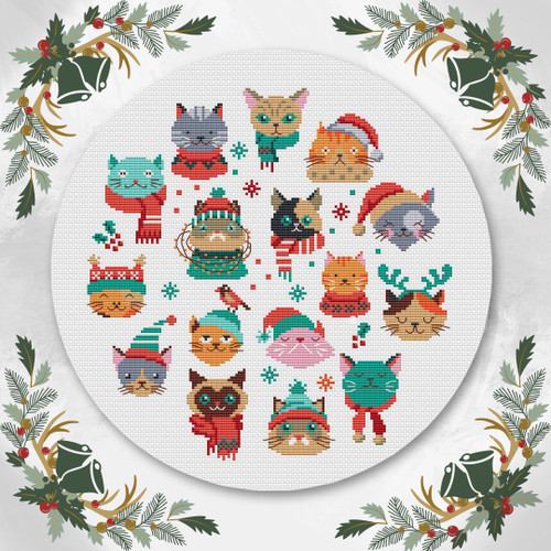 Meow-Ry Christmas / Artmishka Cross Stitch