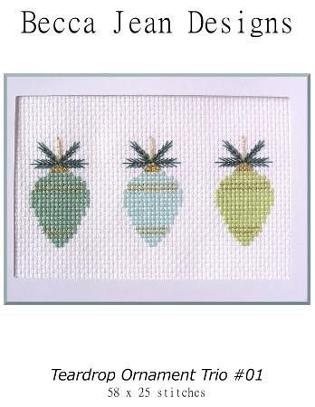 Teardrop Ornament Trio #01 / Becca Jean Designs