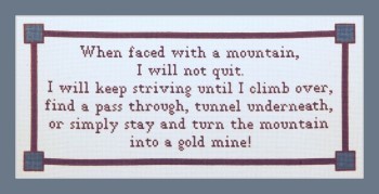 When Faced With A Mountain / Burdhouse Stitchery
