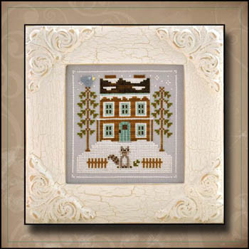 Frosty Forest 1 Raccoon Cabin / Country Cottage Needleworks