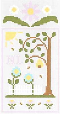 Spring Social 5 - Honeybee Garden (w/thread) / Country Cottage Needleworks