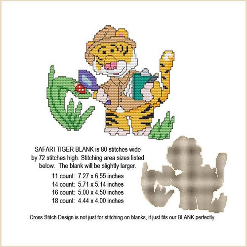 Blank Design - Safari Tiger / Cross Stitch On Blanks