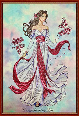 Amariel, The Enchanted Blossom / Cross Stitching Art