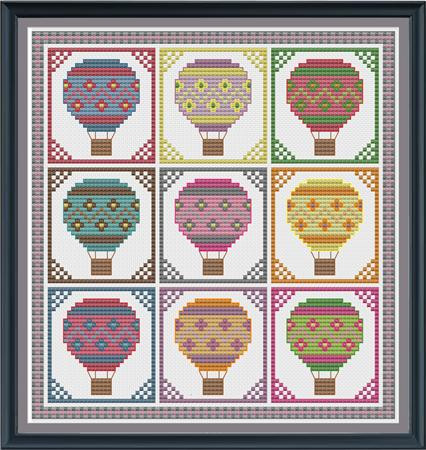 Balloons - First Flight / Crossstitchcards