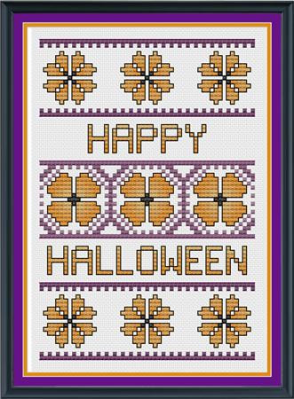 Floral Halloween Cross Stitch Card Pattern / Crossstitchcards