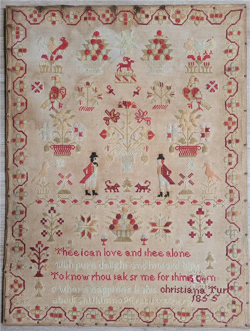 Christiana Turner, 1855, A Yorkshire Reproduction Sampler / Crowsfeetstitching