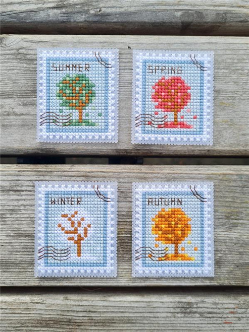4 Seasons Postage Stamps / Cute Embroidery By Kate