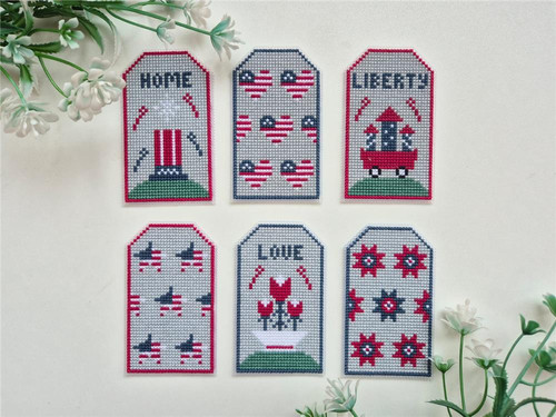 4Th Of July Tags / Cute Embroidery By Kate