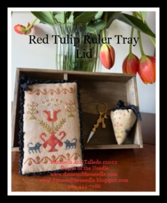 Red Tulip Ruler Tray Lid / Dames Of The Needle