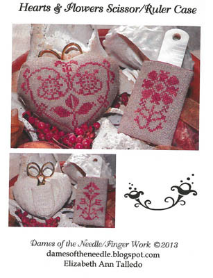 Hearts & Flowers Scissor/RulerCase / Dames Of The Needle