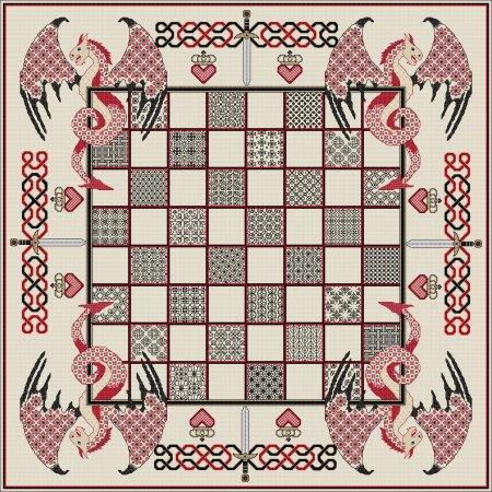 Dragon Chesboard - Red & Black / Doodlecraft Design Ltd
