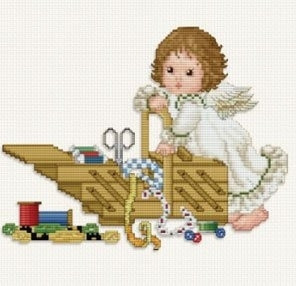 Stitching Angel With Workbox / Ellen Maurer-Stroh