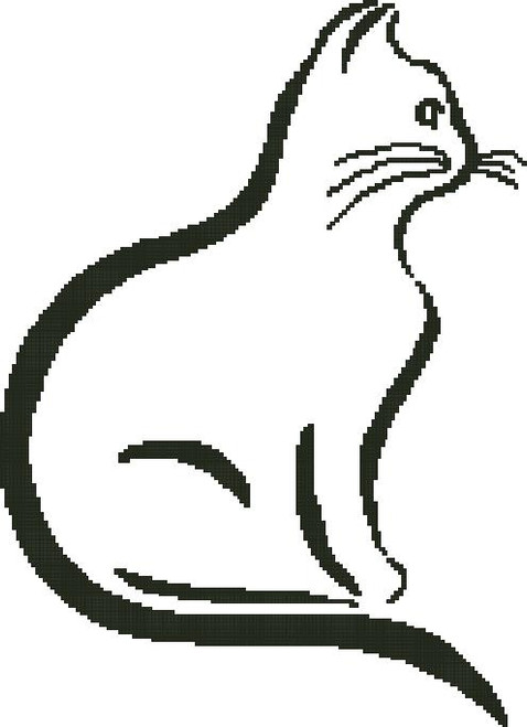 Cat Outline Silhouette / Fox Trails Needlework