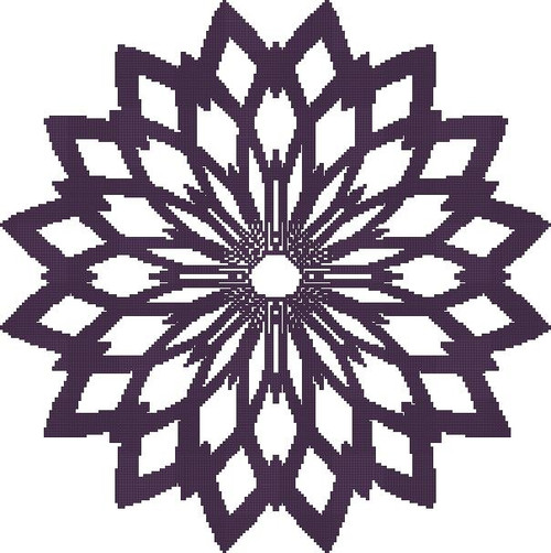 Flower Outline Silhouette / Fox Trails Needlework