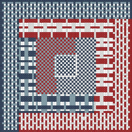 Quilt Block In Patriotic Plaids / Fox Trails Needlework