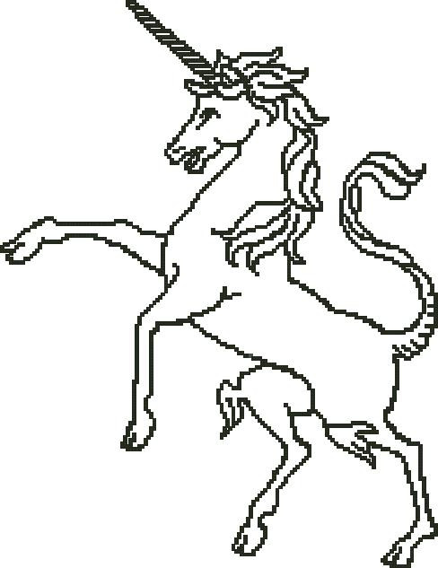 Unicorn Outline Silhouette / Fox Trails Needlework