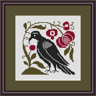 Antique Pomegranate Curiosity Sampler / Happiness Is Heartmade