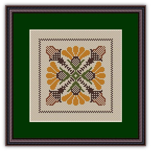 Antique Autumn Acorns And Sunflowers / Happiness Is Heartmade