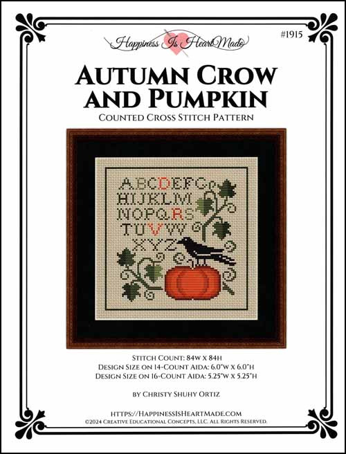 Autumn Crow and Pumpkin / Happiness Is Heartmade