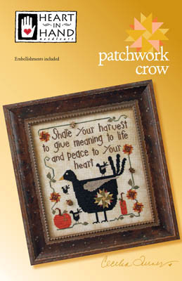 Patchwork Crow Sampler / Heart In Hand Needleart